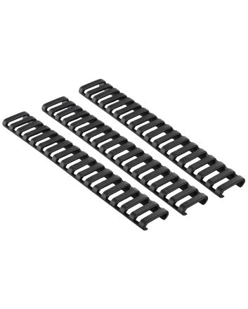 Ergo 4373BK Low-Pro Ladder Rail Covers Rifle 18 Slot Black Rubber 3 Pack