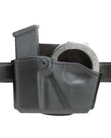 Safariland 5738321 Cuff/Magazine Pouch Compatible w/Beretta 8045F Belt Clip Mount Black Leather