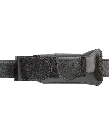 Safariland 1233832 Horizontal Mag PouchSingle Black Leather Hook &amp; Loop Compatible With Glock 20/21