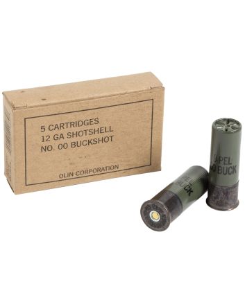 Winchester Ammo Q1544 Military Grade12Gauge 2.75" 9Pellets 00Buck Shot 5 Per Bx/50 Case