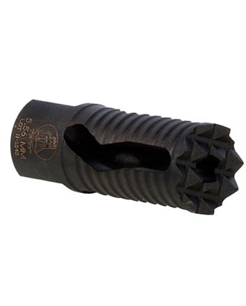 Troy Ind SBRAMED05BT00 Medieval Muzzle Brake Black Steel with 1/2"-28 tpi Threads &amp; 2.25" OAL for 5.56x45mm NATO AR-Platform