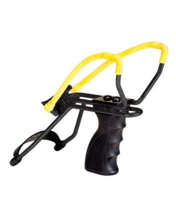 Daisy P51 P51 Slingshot w/ Pistol Grip Yellow Steel Frame Black Molded Sure-Grip w/Wrist Support Handle