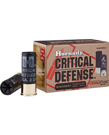 Hornady 86240 Critical Defense12 Gauge 2.75" 00 Buck Shot 10 Per Box/ 10 Case