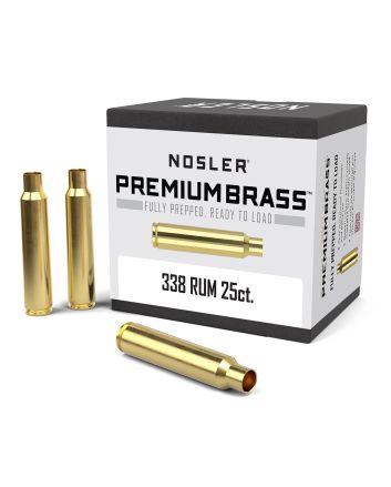 Nosler 11912 Premium Brass Unprimed Cases 338RUM Brass 25Count
