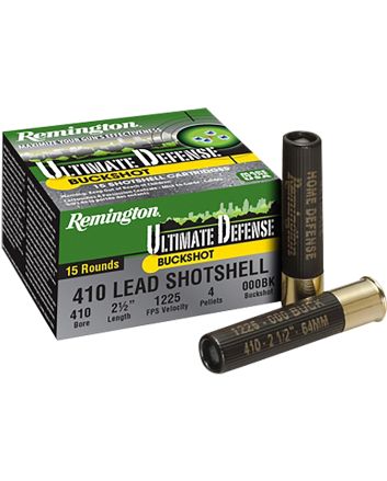 Remington Ammunition 20697 Ultimate Defense Buckshot 410Gauge 2.50" 000Buck Shot 15 Per Box/10 Case