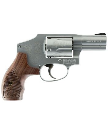 Smith &amp; Wesson 150784 Model 640 *CA Compliant 357 Mag2.13" Stainless Engraved Barrel , 5rd Stainless Engraved Cylinder, Matte Silver Stainless Steel Engraved J Frame , Wood Engraved Grip