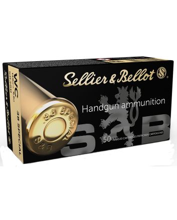 Sellier &amp; Bellot SB38B Handgun38Special 148gr Wadcutter 50 Per Box/24 Case