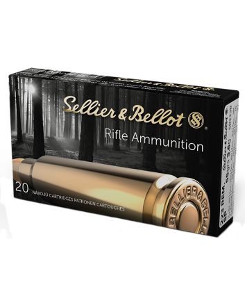 Sellier &amp; Bellot SB223B Rifle223Rem 55gr Soft Point 20 Per Box/50 Case