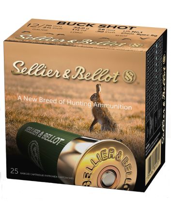 Sellier &amp; Bellot SB12BSF Hunting12Gauge 2.75" 12Pellets 1 1/8oz 1Buck Shot 25 Box/10 Case
