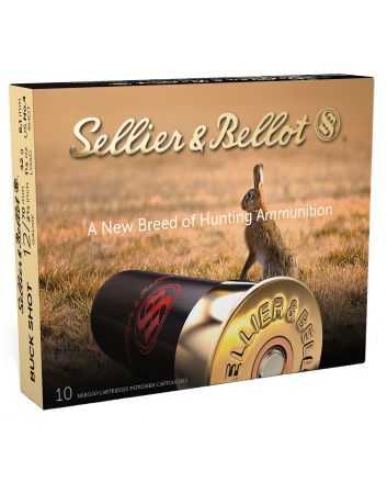 Sellier &amp; Bellot SB12BSH Hunting12Gauge 2.75" 21Pellets 1 1/8oz 4Buck Shot 10 Box/25 Case