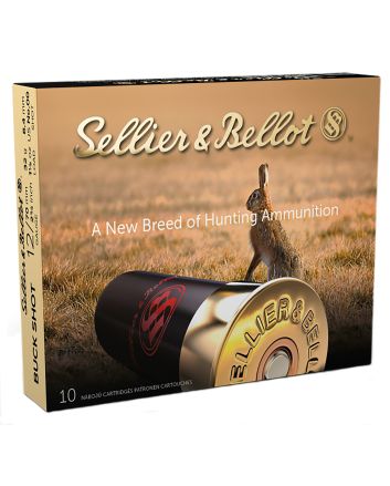 Sellier &amp; Bellot SB12BSJ Hunting12Gauge 2.75" 9Pellets 1 1/8oz 00Buck Shot 10 Box/25 Case