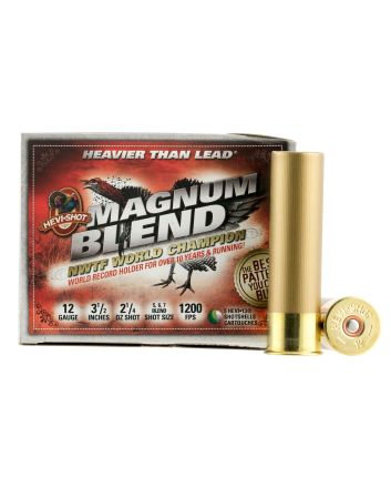 HEVI-Shot HS41205 Magnum Blend12Gauge 3.50" 2 1/4oz Tungsten 5/6/7Shot 5 Per Box/10 Case