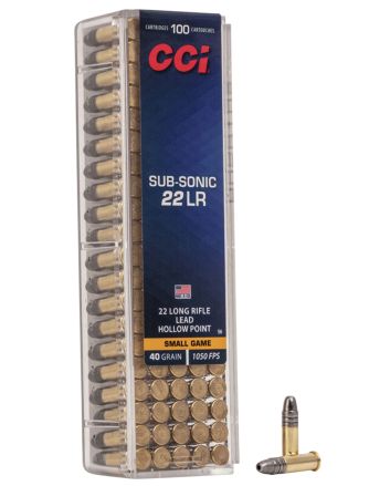 CCI 0056 Subsonic Small Game 22LR 40gr Lead Hollow Point 100 Per Box/50 Case