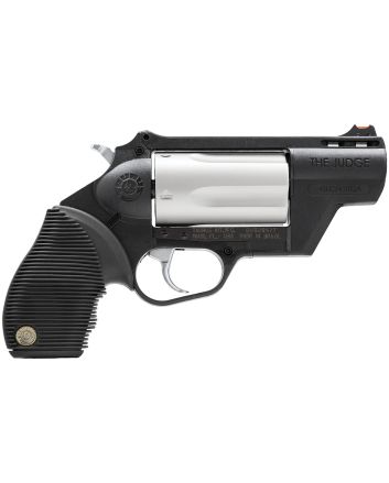 Taurus 2441029TCPLY Judge Public Defender 45 Colt (LC) Caliber or 2.50" 410 Gauge 5 Shot 2.50" Black Finish Barrel, Matte Stainless Finish Cylinder, Black Finish Polymer Frame &amp; Black Ribber Grip