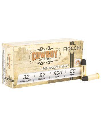 Fiocchi 32SWLL Cowboy Action32S&amp;WLong 97gr Lead Flat Point 50 Per Box/20 Case