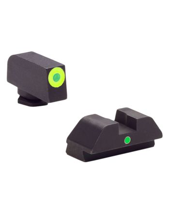 AmeriGlo GL305 i-Dot SightSet for GlockGreen Tritium LumiGreen Outline Front Sight-Green Tritium Rear Sight