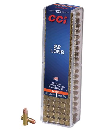 CCI 0029 Target Rimfire 22Long 29gr Copper Plated Round Nose 100 Per Box/50 Case