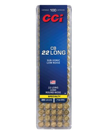 CCI 0038 Specialty CB Subsonic 22Long 29gr Lead Round Nose 100 Per Box/50 Case