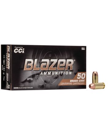 CCI 5220 Blazer Brass Handgun 40S&amp;W 180gr Full Metal Jacket 50 Per Box/20 Case