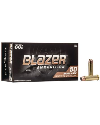 CCI 5207 Blazer Brass Handgun 357Mag 158gr Jacketed Hollow Point 50 Per Box/20 Case