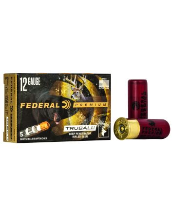 Federal PB127DPRS Premium Vital-Shok TruBall Deep Penetrator 12Gauge 2.75" 1oz RifledSlug Shot 5 Per Box/50 Case