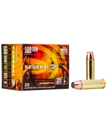 Federal F500FS2 Fusion Handgun 500S&amp;W Mag 325gr Fusion Soft Point 20 Per Box/10 Case