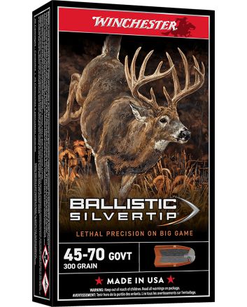 Winchester Ammo SBST4570 Ballistic Silvertip45-70Gov 300gr Rapid Controlled Expansion Polymer Tip 20 Per Box/10 Case