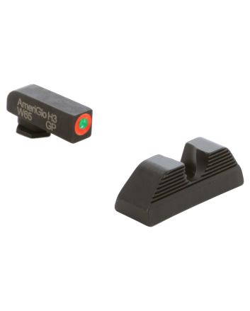 AmeriGlo GL351 Protector Sight Set for GlockGreen Tritium Orange Outline Front Sight-Black Serrated Rear Sight