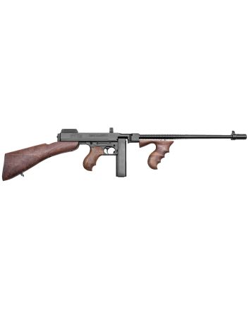 Thompson T1B 1927A-1 Deluxe 45 ACP Caliber with 16.50" Barrel, 20+1 Capacity Stick Magazine, Blued Metal Finish, Walnut Removable Fixed Stock &amp; Wood Grip Right Hand