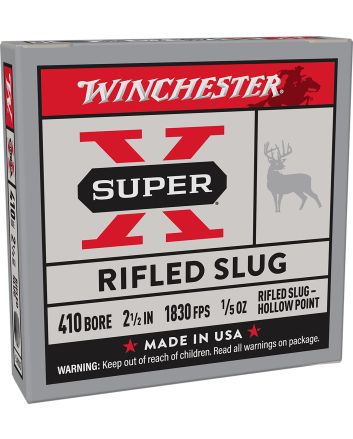 Winchester Ammo X41RS5 Super X410Gauge 2.50" 1/5oz Rifled Slug Shot 5 Per Box/50 Case