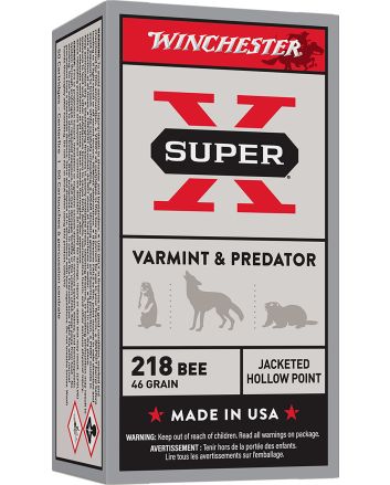Winchester Ammo X218B Super X218Bee 46gr Jacketed Hollow Point 50 Per Box/10 Case