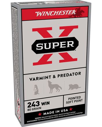 Winchester Ammo X2431 Super X243Win 80gr Jacketed Soft Point 20 Per Box/10 Case