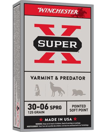 Winchester Ammo X30062 Super X30-06Springfield 125gr Pointed Soft Point 20 Per Box/10 Case