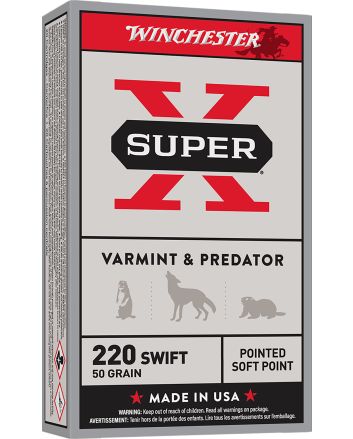 Winchester Ammo X220S Super X220Swift 50gr Jacketed Soft Point 20 Per Box/10 Case