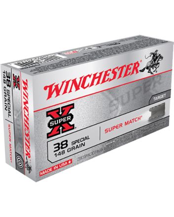 Winchester Ammo X38SMRP Super X38Special 148gr Super Match Lead Semi Wadcutter 50 Per Box/10 Case