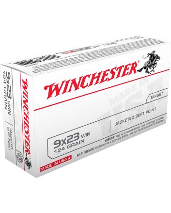 Winchester Ammo Q4304 USA9x23Win 124gr Jacketed Soft Point 50 Per Box/10 Case