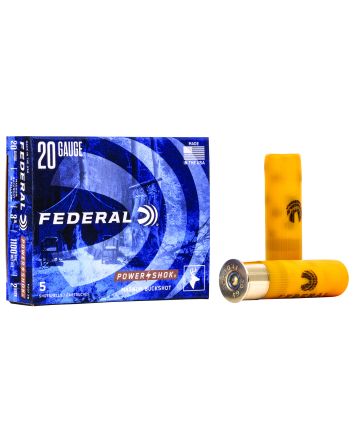 Federal F2072B Power-Shok Magnum 20Gauge 3" 18Pellets 1 1/4oz 2BuckShot 5 Per Box/50 Case