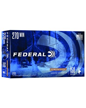 Federal 270B Power-Shok270Win 150gr Jacketed Soft Point 20 Per Box/10 Case
