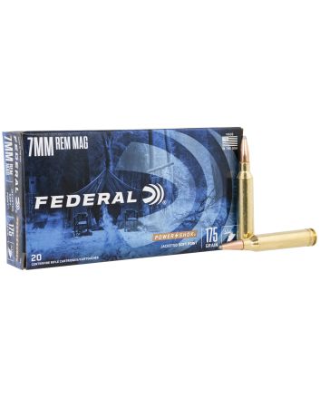 Federal 7RB Power-Shok7mmRemMag 175gr Jacketed Soft Point 20 Per Box/10 Case