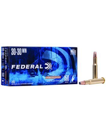 Federal 3030A Power-Shok30-30Win 150gr Jacketed Soft Point 20 Per Box/10 Case