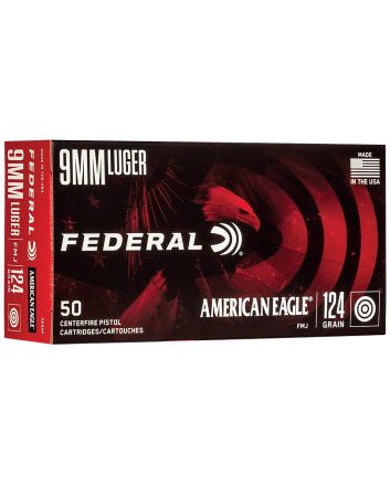 Federal AE9AP American Eagle Handgun 9mmLuger 124gr Full Metal Jacket 50 Per Box/20 Case