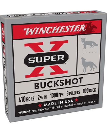 Winchester Ammo XB41000 Super X410Gauge 2.50" 3Pellets 000Buck Shot 5 Per Box/50 Case