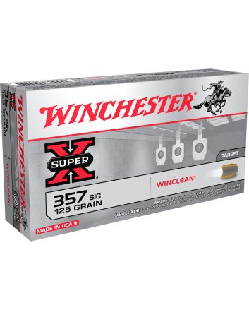 Winchester Ammo WC357SIG Super X357Sig 125gr Winclean Brass Enclosed Base 50 Per Box/10 Case