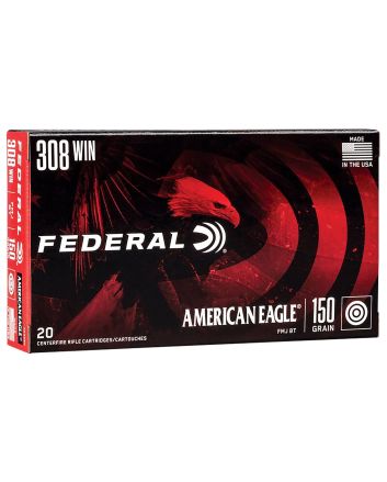 Federal AE308D American Eagle Rifle 308Win 150gr Full Metal Jacket Boat Tail 20 Per Box/25 Case