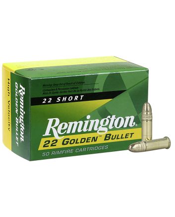 Remington Ammunition 21000 Golden Bullet22Short 29gr Plated Lead Round Nose 50 Per Box/100 Case