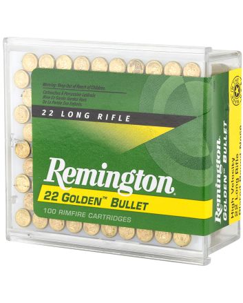 Remington Ammunition 21276 Golden Bullet22LR 40gr Plated Lead Round Nose 100 Per Box/50 Case