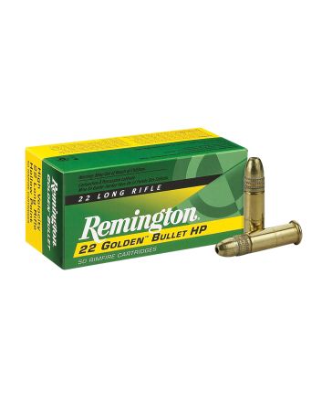 Remington Ammunition 21008 Golden Bullet Rimfire 22LR 36gr Plated Hollow Point 50 Per Box/100 Case