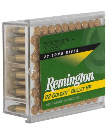Remington Ammunition 21278 Golden Bullet Rimfire 22LR 36gr Plated Hollow Point 100 Per Box/50 Case