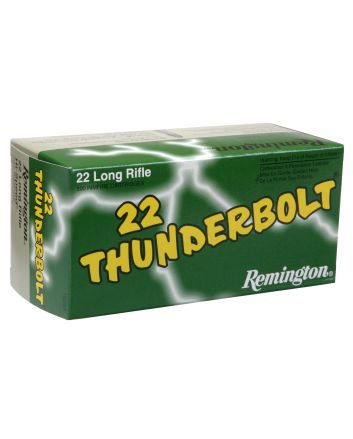 Remington Ammunition 21238 Thunderbolt Rimfire 22LR 40gr Round Nose 50 Per Box/100 Case