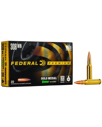 Federal GM308M Premium Gold Medal 308Win 168gr Sierra MatchKing BTHP 20 Per Box/10 Case